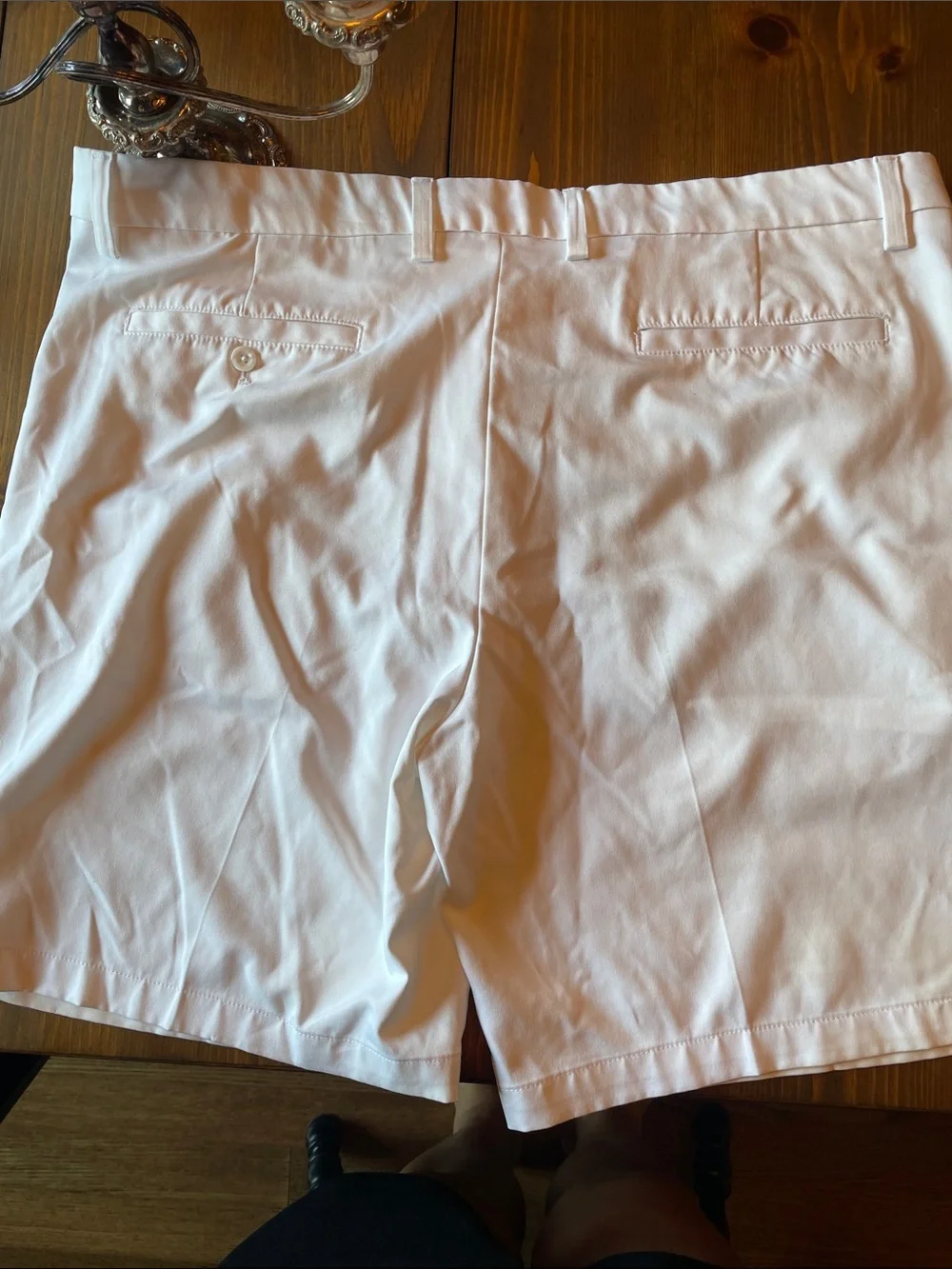 Men's White Stretch Casual Shorts 42